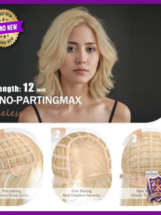 Lace Front Synthetic Wig Heat Resistant Glueless Layered Lob with Bangs main image 4